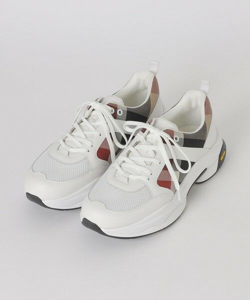 BLUE LABEL / BLACK LABEL CRESTBRIDGE / ブルーレーベル / ブラックレーベル・クレストブリッジ  スニーカー | 【BLACK.lab】レッドクレストブリッジチェックコンビビブラムスニーカー（レッド3）