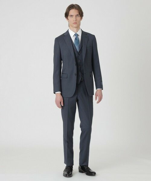 BLUE LABEL / BLACK LABEL CRESTBRIDGE / ブルーレーベル / ブラックレーベル・クレストブリッジ  セットアップ | 【一部店舗限定】Zegna TRAVELLER ネイビーピンヘッドスリーピーススーツ | 詳細1