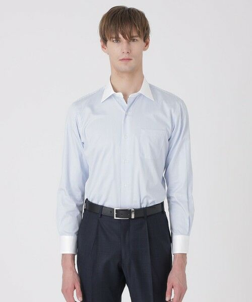 BLUE LABEL / BLACK LABEL CRESTBRIDGE / ブルーレーベル / ブラックレーベル・クレストブリッジ  シャツ・ブラウス | 【一部店舗限定】プレミアムギザクレリックストライプセミワイドカラーシャツ | 詳細1