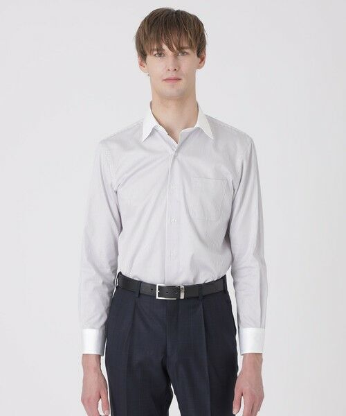 BLUE LABEL / BLACK LABEL CRESTBRIDGE / ブルーレーベル / ブラックレーベル・クレストブリッジ  シャツ・ブラウス | 【一部店舗限定】プレミアムギザクレリックストライプセミワイドカラーシャツ | 詳細7