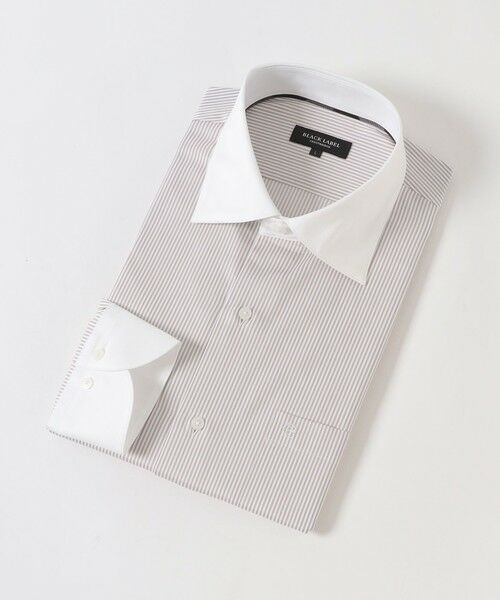 BLUE LABEL / BLACK LABEL CRESTBRIDGE / ブルーレーベル / ブラックレーベル・クレストブリッジ  シャツ・ブラウス | 【一部店舗限定】プレミアムギザクレリックストライプセミワイドカラーシャツ（パープル7）