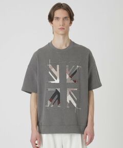 BLUE LABEL / BLACK LABEL CRESTBRIDGE / ブルーレーベル / ブラックレーベル・クレストブリッジ  カットソー | ユニオンジャックパッチワークハーフスリーブスウェットシャツ