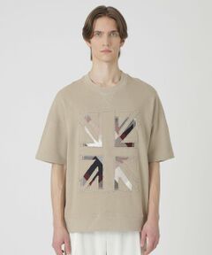 BLUE LABEL / BLACK LABEL CRESTBRIDGE / ブルーレーベル / ブラックレーベル・クレストブリッジ  カットソー | ユニオンジャックパッチワークハーフスリーブスウェットシャツ