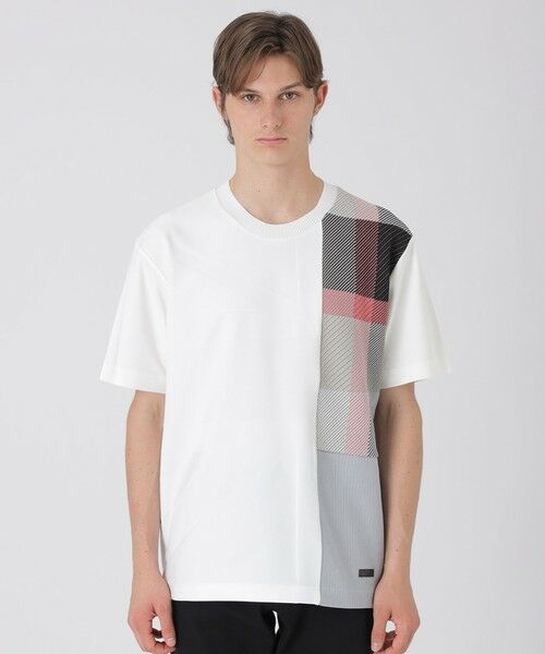 BLUE LABEL / BLACK LABEL CRESTBRIDGE / ブルーレーベル / ブラックレーベル・クレストブリッジ  カットソー | 【予約販売】ARTISANALユニオンジャックニットTシャツ（オフホワイト1）