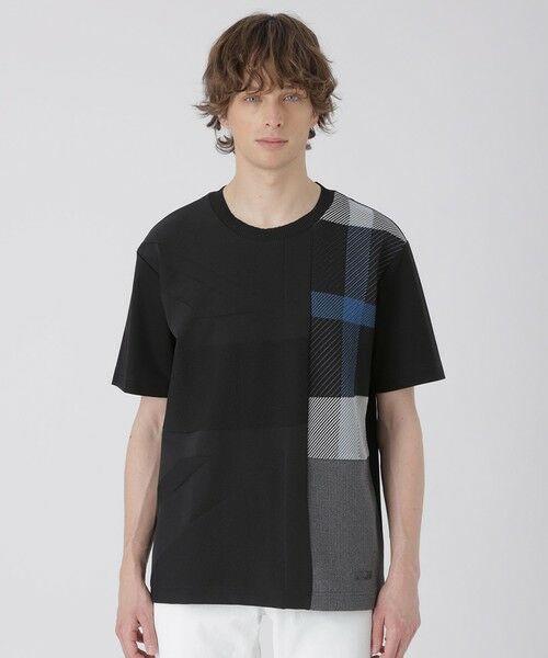 BLUE LABEL / BLACK LABEL CRESTBRIDGE / ブルーレーベル / ブラックレーベル・クレストブリッジ  カットソー | 【予約販売】ARTISANALユニオンジャックニットTシャツ（ブラック）