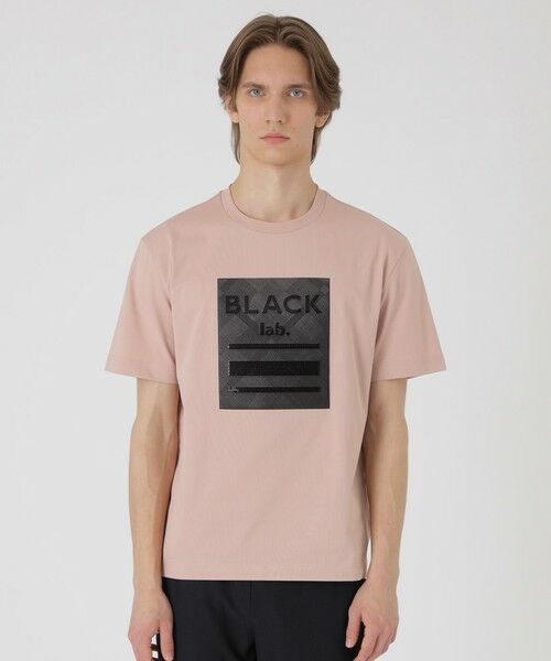 BLUE LABEL / BLACK LABEL CRESTBRIDGE / ブルーレーベル / ブラックレーベル・クレストブリッジ  カットソー | 【BLACK lab.】テクスチャーミックスグラフィックTシャツ（ピンク3）
