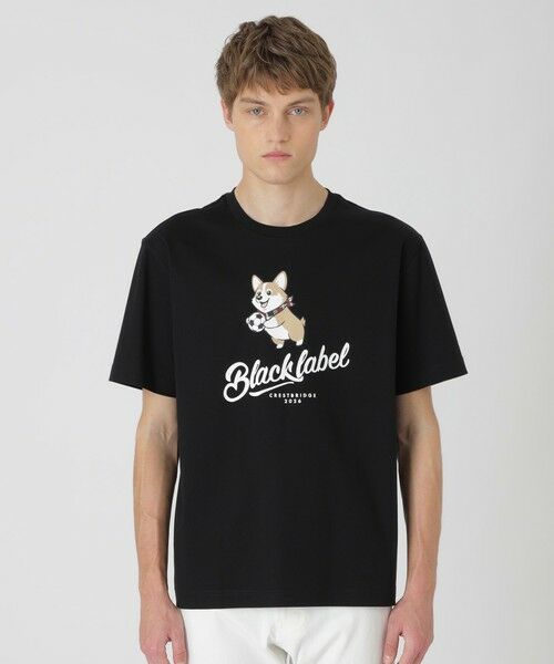 BLUE LABEL / BLACK LABEL CRESTBRIDGE / ブルーレーベル / ブラックレーベル・クレストブリッジ  カットソー | 【予約販売】【一部店舗限定】フットボールコーギーTシャツ（ブラック）
