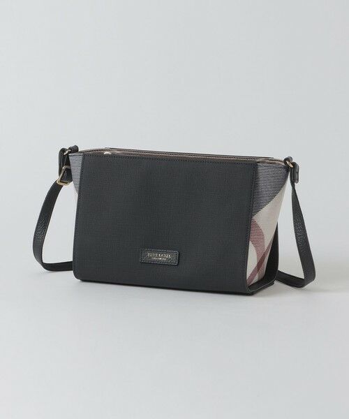 BLUE LABEL / BLACK LABEL CRESTBRIDGE / ブルーレーベル / ブラックレーベル・クレストブリッジ  ショルダーバッグ | パーシャルクレストブリッジチェックPVCミニショルダー（ブラック）