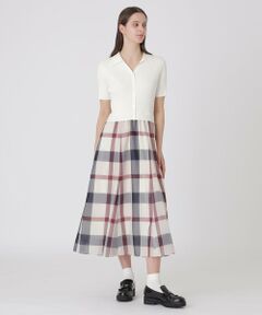 BLUE LABEL / BLACK LABEL CRESTBRIDGE / ブルーレーベル / ブラックレーベル・クレストブリッジ  ドレス | クレストブリッジチェックシアーボイルコンビドレス