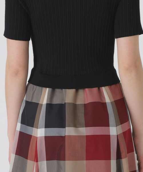 BLUE LABEL / BLACK LABEL CRESTBRIDGE / ブルーレーベル / ブラックレーベル・クレストブリッジ  ドレス | クレストブリッジチェックシアーボイルコンビドレス | 詳細4