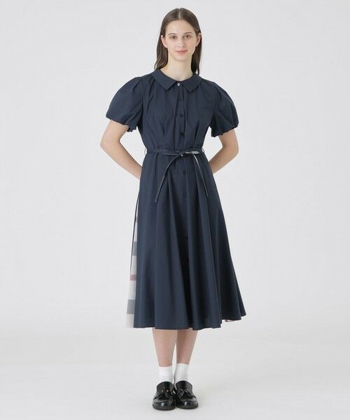 BLUE LABEL / BLACK LABEL CRESTBRIDGE / ブルーレーベル / ブラックレーベル・クレストブリッジ  ドレス | バルーンスリーブシャツドレス（ネイビー3）