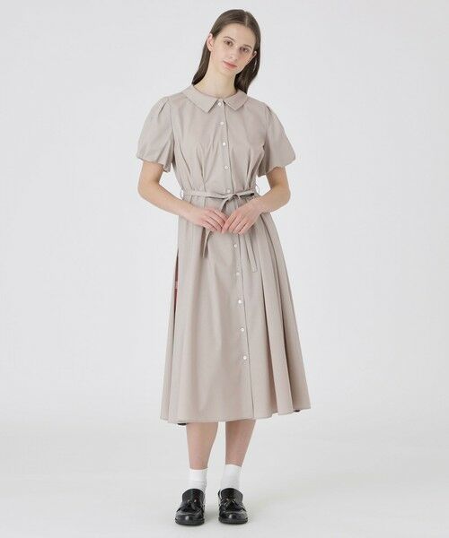 BLUE LABEL / BLACK LABEL CRESTBRIDGE / ブルーレーベル / ブラックレーベル・クレストブリッジ  ドレス | バルーンスリーブシャツドレス（ベージュ1）