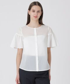 BLUE LABEL / BLACK LABEL CRESTBRIDGE / ブルーレーベル / ブラックレーベル・クレストブリッジ  シャツ・ブラウス | クレストブリッジチェックシアーボイルフリルスリーブブラウス