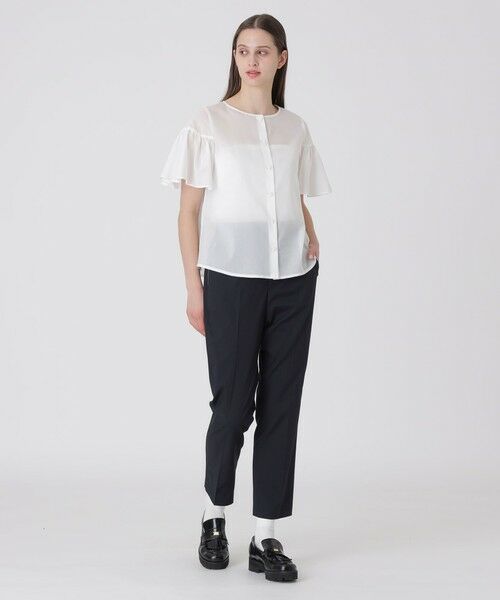 BLUE LABEL / BLACK LABEL CRESTBRIDGE / ブルーレーベル / ブラックレーベル・クレストブリッジ  シャツ・ブラウス | クレストブリッジチェックシアーボイルフリルスリーブブラウス | 詳細1