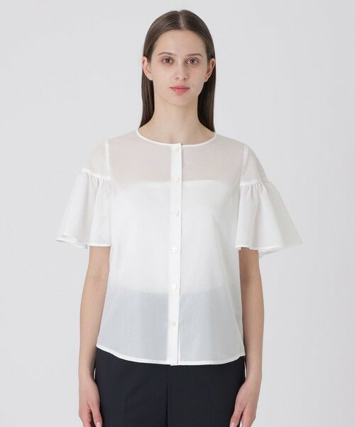 BLUE LABEL / BLACK LABEL CRESTBRIDGE / ブルーレーベル / ブラックレーベル・クレストブリッジ  シャツ・ブラウス | クレストブリッジチェックシアーボイルフリルスリーブブラウス | 詳細2