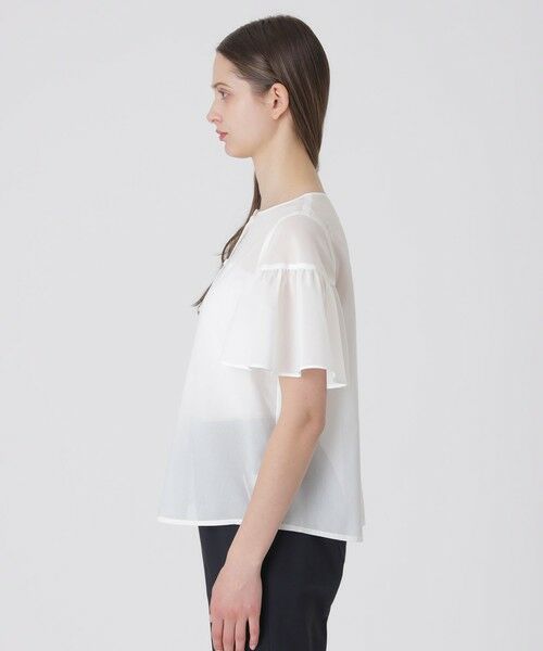 BLUE LABEL / BLACK LABEL CRESTBRIDGE / ブルーレーベル / ブラックレーベル・クレストブリッジ  シャツ・ブラウス | クレストブリッジチェックシアーボイルフリルスリーブブラウス | 詳細3