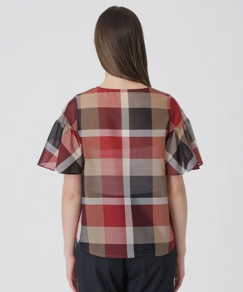 BLUE LABEL / BLACK LABEL CRESTBRIDGE / ブルーレーベル / ブラックレーベル・クレストブリッジ  シャツ・ブラウス | クレストブリッジチェックシアーボイルフリルスリーブブラウス | 詳細10