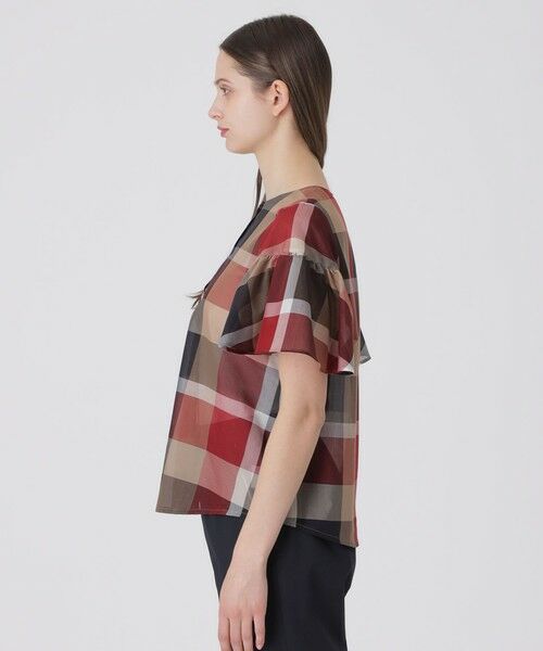 BLUE LABEL / BLACK LABEL CRESTBRIDGE / ブルーレーベル / ブラックレーベル・クレストブリッジ  シャツ・ブラウス | クレストブリッジチェックシアーボイルフリルスリーブブラウス | 詳細9