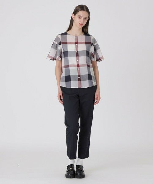 BLUE LABEL / BLACK LABEL CRESTBRIDGE / ブルーレーベル / ブラックレーベル・クレストブリッジ  シャツ・ブラウス | クレストブリッジチェックシアーボイルフリルスリーブブラウス | 詳細13