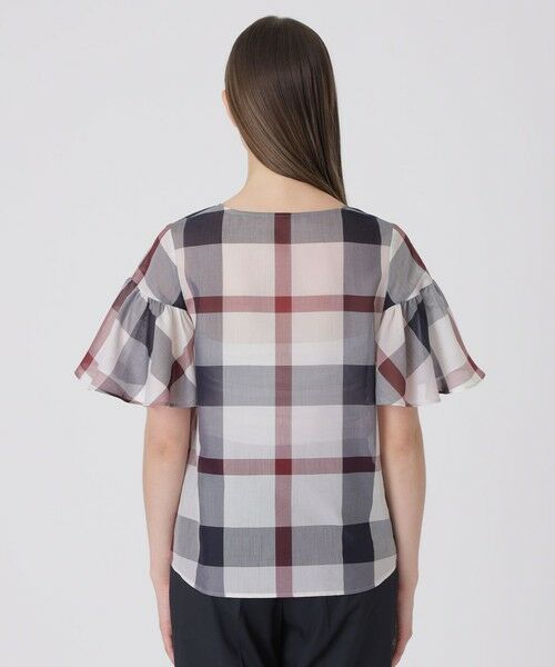 BLUE LABEL / BLACK LABEL CRESTBRIDGE / ブルーレーベル / ブラックレーベル・クレストブリッジ  シャツ・ブラウス | クレストブリッジチェックシアーボイルフリルスリーブブラウス | 詳細16