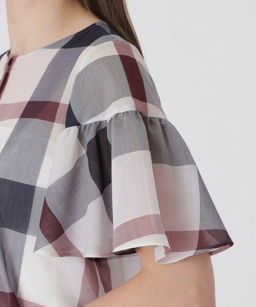 BLUE LABEL / BLACK LABEL CRESTBRIDGE / ブルーレーベル / ブラックレーベル・クレストブリッジ  シャツ・ブラウス | クレストブリッジチェックシアーボイルフリルスリーブブラウス | 詳細17