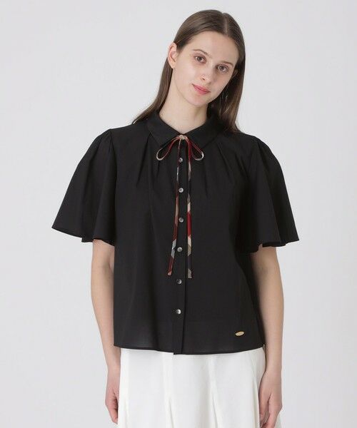 BLUE LABEL / BLACK LABEL CRESTBRIDGE / ブルーレーベル / ブラックレーベル・クレストブリッジ  シャツ・ブラウス | 【取扱店舗限定】オーガンジーブラウス（ブラック）