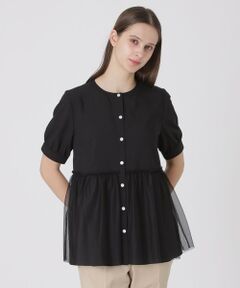 BLUE LABEL / BLACK LABEL CRESTBRIDGE / ブルーレーベル / ブラックレーベル・クレストブリッジ  シャツ・ブラウス | コットンライクナチュラルローンペプラムブラウス