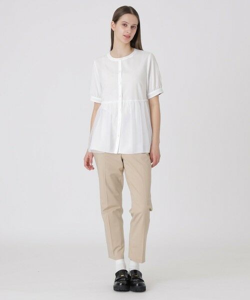 BLUE LABEL / BLACK LABEL CRESTBRIDGE / ブルーレーベル / ブラックレーベル・クレストブリッジ  シャツ・ブラウス | コットンライクナチュラルローンペプラムブラウス | 詳細1