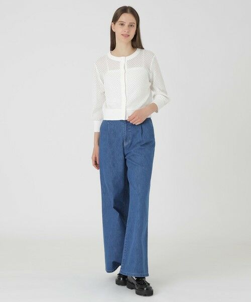 BLUE LABEL / BLACK LABEL CRESTBRIDGE / ブルーレーベル / ブラックレーベル・クレストブリッジ  ニット・セーター | 【予約販売】格子レースカーディガン | 詳細1