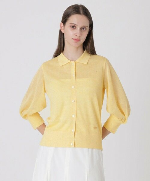 BLUE LABEL / BLACK LABEL CRESTBRIDGE / ブルーレーベル / ブラックレーベル・クレストブリッジ  ニット・セーター | 【取扱店舗限定】ラメシアーカーディガン（イエロー1）