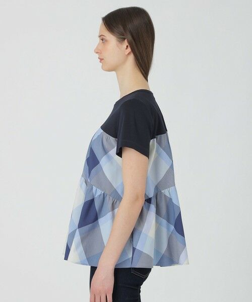 BLUE LABEL / BLACK LABEL CRESTBRIDGE / ブルーレーベル / ブラックレーベル・クレストブリッジ  カットソー | クレストブリッジチェックティアードコンビTシャツ | 詳細3