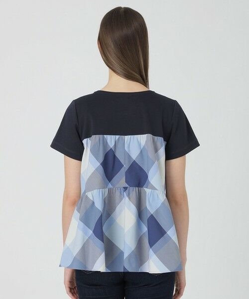 BLUE LABEL / BLACK LABEL CRESTBRIDGE / ブルーレーベル / ブラックレーベル・クレストブリッジ  カットソー | クレストブリッジチェックティアードコンビTシャツ | 詳細4