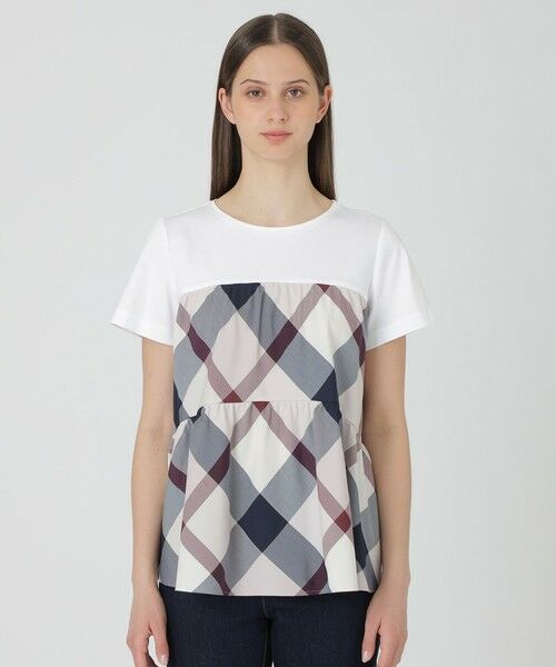 BLUE LABEL / BLACK LABEL CRESTBRIDGE / ブルーレーベル / ブラックレーベル・クレストブリッジ  カットソー | クレストブリッジチェックティアードコンビTシャツ | 詳細7