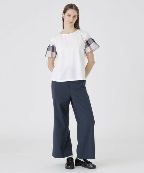 BLUE LABEL / BLACK LABEL CRESTBRIDGE / ブルーレーベル / ブラックレーベル・クレストブリッジ  カットソー | 【接触冷感】プレーティング天竺チェックスリーブTシャツ | 詳細1