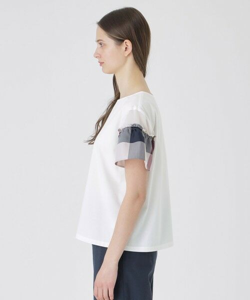 BLUE LABEL / BLACK LABEL CRESTBRIDGE / ブルーレーベル / ブラックレーベル・クレストブリッジ  カットソー | 【接触冷感】プレーティング天竺チェックスリーブTシャツ | 詳細3