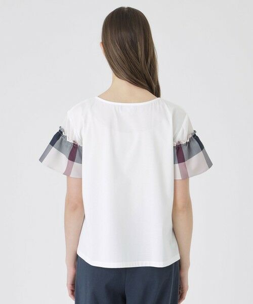 BLUE LABEL / BLACK LABEL CRESTBRIDGE / ブルーレーベル / ブラックレーベル・クレストブリッジ  カットソー | 【接触冷感】プレーティング天竺チェックスリーブTシャツ | 詳細4