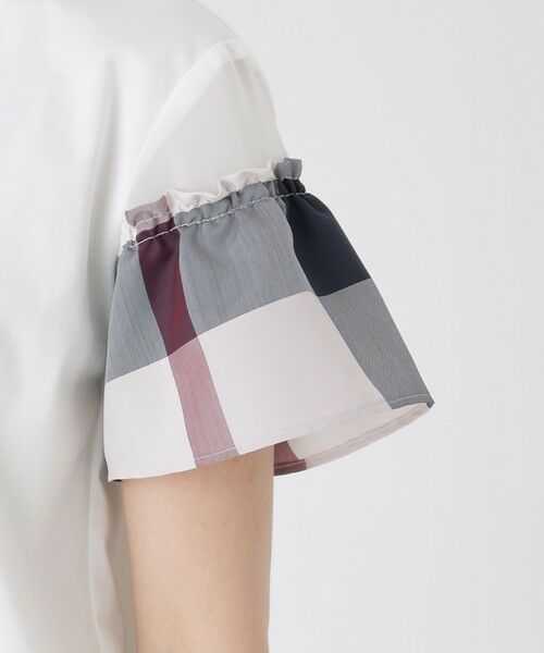 BLUE LABEL / BLACK LABEL CRESTBRIDGE / ブルーレーベル / ブラックレーベル・クレストブリッジ  カットソー | 【接触冷感】プレーティング天竺チェックスリーブTシャツ | 詳細5