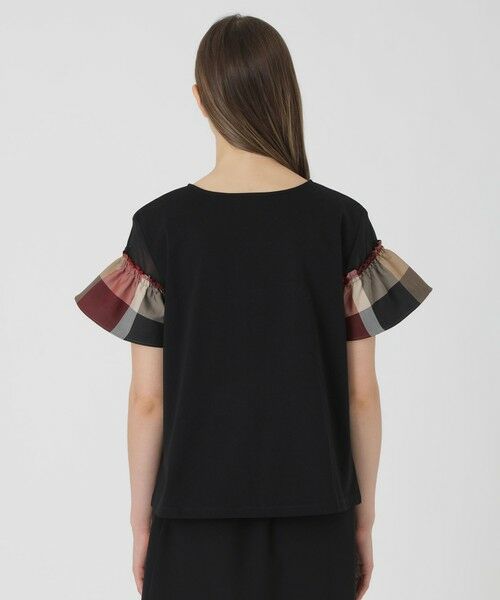 BLUE LABEL / BLACK LABEL CRESTBRIDGE / ブルーレーベル / ブラックレーベル・クレストブリッジ  カットソー | 【接触冷感】プレーティング天竺チェックスリーブTシャツ | 詳細10