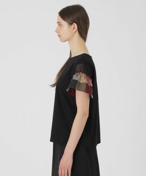 BLUE LABEL / BLACK LABEL CRESTBRIDGE / ブルーレーベル / ブラックレーベル・クレストブリッジ  カットソー | 【接触冷感】プレーティング天竺チェックスリーブTシャツ | 詳細9