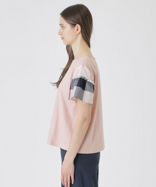 BLUE LABEL / BLACK LABEL CRESTBRIDGE / ブルーレーベル / ブラックレーベル・クレストブリッジ  カットソー | 【接触冷感】プレーティング天竺チェックスリーブTシャツ | 詳細15