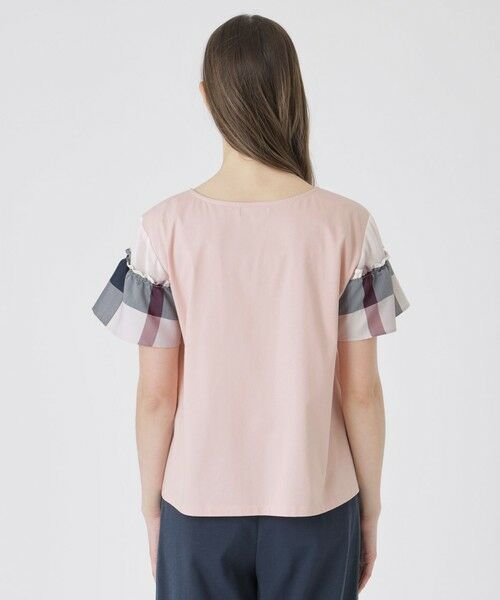 BLUE LABEL / BLACK LABEL CRESTBRIDGE / ブルーレーベル / ブラックレーベル・クレストブリッジ  カットソー | 【接触冷感】プレーティング天竺チェックスリーブTシャツ | 詳細16