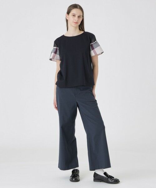 BLUE LABEL / BLACK LABEL CRESTBRIDGE / ブルーレーベル / ブラックレーベル・クレストブリッジ  カットソー | 【接触冷感】プレーティング天竺チェックスリーブTシャツ | 詳細19