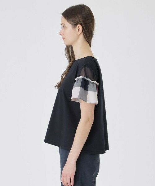 BLUE LABEL / BLACK LABEL CRESTBRIDGE / ブルーレーベル / ブラックレーベル・クレストブリッジ  カットソー | 【接触冷感】プレーティング天竺チェックスリーブTシャツ | 詳細21