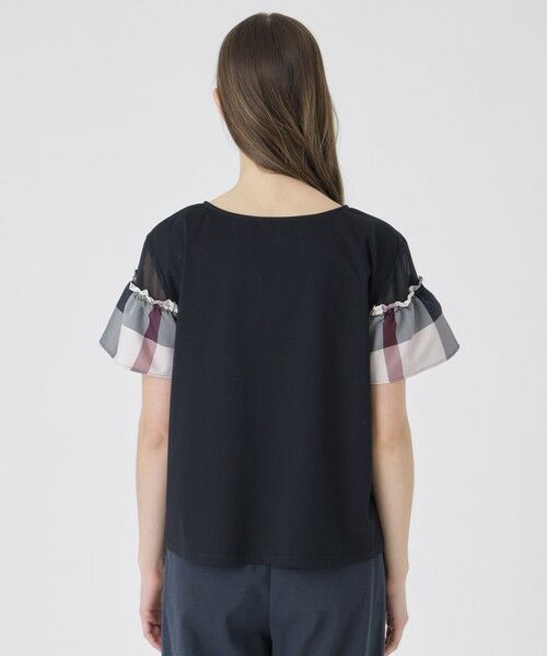 BLUE LABEL / BLACK LABEL CRESTBRIDGE / ブルーレーベル / ブラックレーベル・クレストブリッジ  カットソー | 【接触冷感】プレーティング天竺チェックスリーブTシャツ | 詳細22