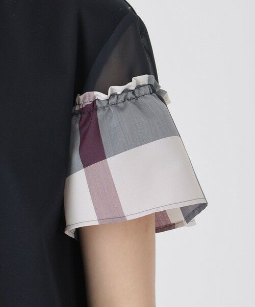 BLUE LABEL / BLACK LABEL CRESTBRIDGE / ブルーレーベル / ブラックレーベル・クレストブリッジ  カットソー | 【接触冷感】プレーティング天竺チェックスリーブTシャツ | 詳細23