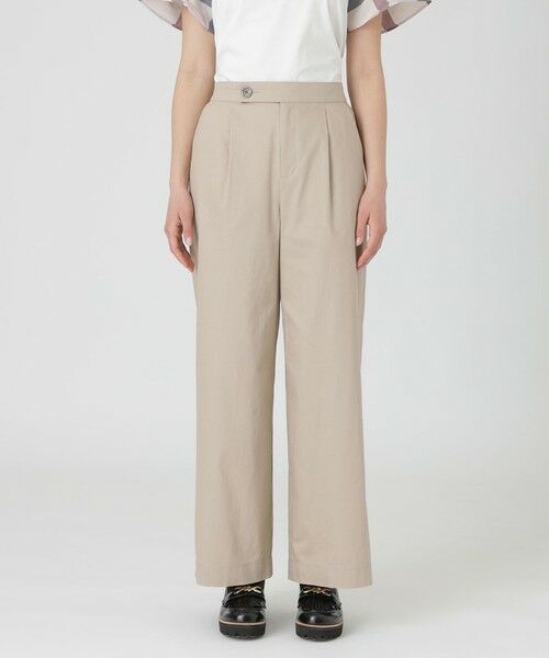 BLUE LABEL / BLACK LABEL CRESTBRIDGE / ブルーレーベル / ブラックレーベル・クレストブリッジ  その他パンツ | ライトスラブシャンブレーワイドパンツ（ベージュ3）