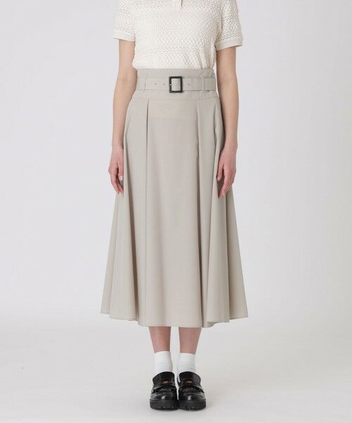 BLUE LABEL / BLACK LABEL CRESTBRIDGE / ブルーレーベル / ブラックレーベル・クレストブリッジ  ミニ・ひざ丈スカート | ポリレーヨンブロードトレンチスカート（ベージュ1）