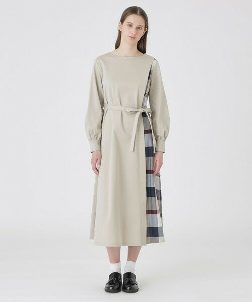 BLUE LABEL / BLACK LABEL CRESTBRIDGE / ブルーレーベル / ブラックレーベル・クレストブリッジ  ドレス | 【一部店舗限定】パーシャツチェックポンチドレス（ベージュ3）