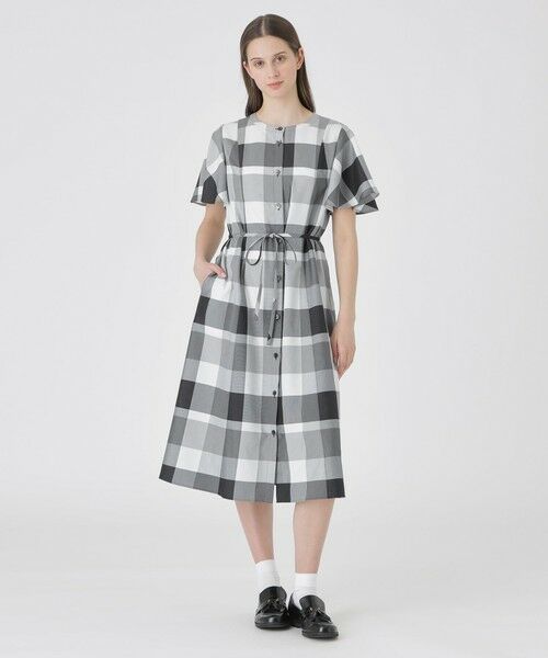BLUE LABEL / BLACK LABEL CRESTBRIDGE / ブルーレーベル / ブラックレーベル・クレストブリッジ ドレス | 【一部店舗限定】クレストブリッジチェックライトクロッシングツイルドレス(チャコールグレー1)