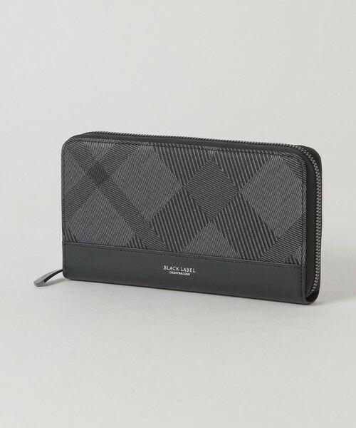 BLUE LABEL / BLACK LABEL CRESTBRIDGE / ブルーレーベル / ブラックレーベル・クレストブリッジ  財布・コインケース・マネークリップ | カルゼシャドークレストブリッジチェックラウンドジップウォレット（グレー3）